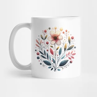 Retro Floral Retro Colorful Rounded Flower Mug